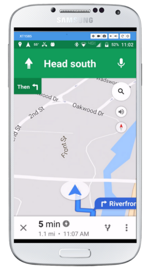 CRM Call Planner Mobile Directions Screen - Android